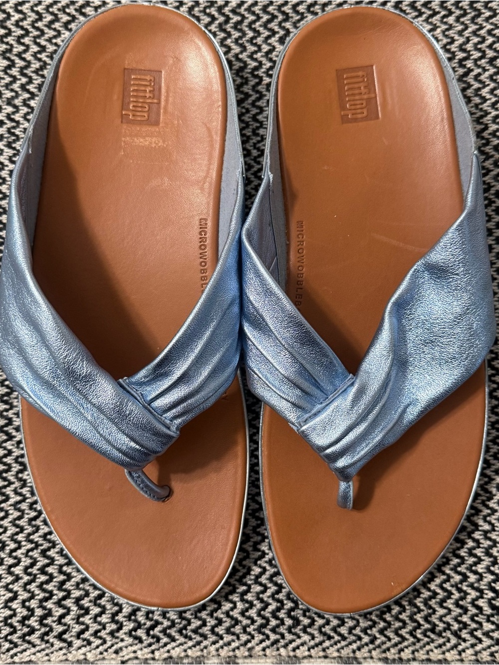 FitFlop Metallic Sky Blue Twiss Open Toe Sandals